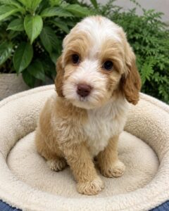 This Australian Labradoodle puppy is expected to have a low to non-shedding coat, making it a wonderful companion for families in Las Vegas and surrounding areas.
