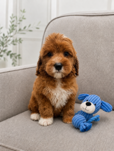 male red straight coat goldendoodle puppy